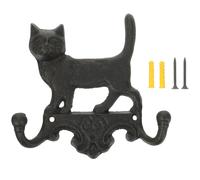 WOFASHPURET Vintage American Country Style Animal Wall Hook Double Hooks Cast Iron Material with Fine Polishing Workmanship, Not Easy to Deform, for Hallway and Outdoor Environment Decoration