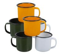 WOFASHPURET Vintage Enamel Drinking Cups 6 Pcs Lightweight Unbreakable Anti-Scald Design for Tea Milk Soup Suitable for Restaurants Home Random Color