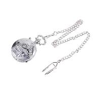 WOFASHPURET Vintage Locomotive Shape Pocket Watch Men Silver Pocket Watch Chain Retro for Men