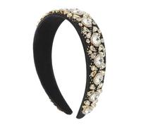 WOFASHPURET Vintage Style Baroque Headband Rhinestone Decorative Hairpiece for Bridal Wide Rim Hair Accessory for Wedding