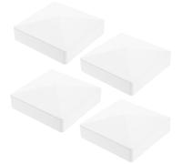 WOFASHPURET Weatherproof Plastic Fence Post Caps 4.13X4.13 Inch Square PVC Covers for Outdoor Decking Garden Fence and Mailbox Tops