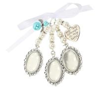 WOFASHPURET Wedding Bouquet Photo Frame Charm Pendant DIY Memorial Picture Pendant for Bridal Shower Romantic Pearl Heart Design