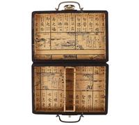 WOFASHPURET Wooden Container Sturdy Mahjong Box with Handle Vintage Style Red Wood Material Preventing Loss Organizing Mahjong Storage for Home