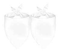 WoffBow Blank White Dog Bandanas for Large Dogs, 2 Pack Reversible Scarf | 100% Cotton, DIY Canvas for HTV & Cricut, Soft Triangle Bib for Boy or Girl, Personalized Pet Gift, Fits 14-18" Neck (L)