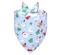 WoffBow Christmas Dog Bandana for 14-18" Large Dogs | Reversible Santa Snowflakes vs Holiday Stripes, Quick-Dry Photo Ready & Giftable (1-Pack)