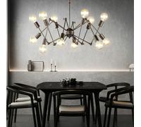 Wofi Industrial Ceiling Light Telescopic Ceiling Pendant 12 Light Antique Brown