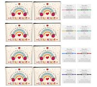 WOFIROY Teacher Appreciation Gifts, 8 Pcs Makeup Pouch Cosmetic Bag and Pcs Teach Blessing Card Bracelets, Mother's Day Teachers' Day Graduation Thank You Gift for Teacher, Colorful, Colorful