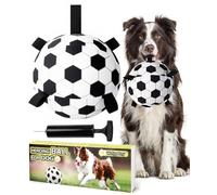 Wofypetny Herding Ball for Dogs - 9.5" Dog Balls with Oxford Soccer Cover Straps & Air Pump for Australian Shepherd, Cattle Dogs, Border Collie Small Medium Breeds, Dog Soccer Horse Ball
