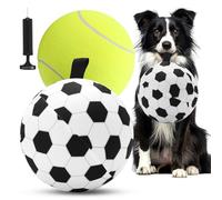 Wofypetny Herding Ball for Dogs - 9.5" Dog Balls with Soccer Cover & Air Pump for Australian Shepherd, Cattle Dogs, Border Collie Small Medium Breeds, Giant Dog Soccer Ball Herding Dog Toy Horse Ball