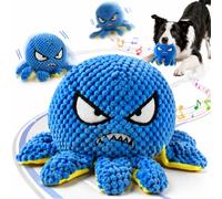 Wofypetny Interactive Dog Toy Octopus - Rechargeable Squeaky Dog Toy with 4 Modes Bouncy Ball, Music, Silence & Recording, Self-Moving Plush Dog Toy for Small
