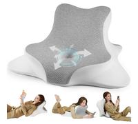 WOGAHEV Cervical Neck Pillow, Ergonomic Bed Pillow for Sleeping, Lying and Leaning Neck and Shoulder Pain Relief, Side Back Tummy Sleeper Pillow, Contour Memory Foam Snoring Pillow-Grey