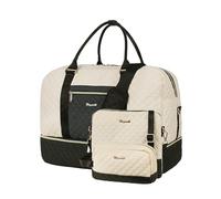 Wogarl 3PCS Weekender Bags for Women: Large Overnight Bag Weekend Travel Duffel Bag Carry on Shoulder with Shoe Compartment Canvas Toiletry Bag for Travel Business Gym,Green