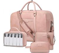 Wogarl Weekender Bag for Women Men Large Overnight Bag Travel Duffel Bag, Pink
