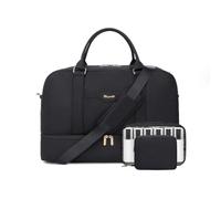 Wogarl Weekender Bag for Women Men Large Overnight Bag Travel Duffel Bag with Shoe Compartment Toiletry Satchel Bag Carry On Bag Fit 21" Laptop, Black-057FY, Fashion