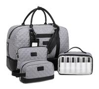 Wogarl Weekender Bags for Women Large Canvas Overnight Bag Travel Duffel Bags, Grey-LG, Carry on Bag