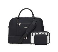 Wogarl Weekender Bags for Women Large Overnight Bag Weekend Travel Duffel Bag Carry on Shoulder with Shoe Compartment Toiletry Bag for Travel Business Gym, Black-059fy, Fashion