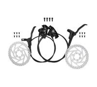 WOGAZOBOT For Shimano MT200 Hydraulic Disc Brake Set for Mountain Bikes ¨C Dual-Piston Oil Brake with Aluminum Alloy Lever, 160mm/140mm Rotors, Mineral Oil, Front & Rear Braking Control