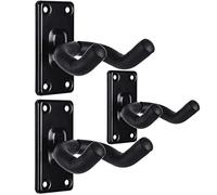 Wogod Guitar Wall Mount Hanger Hook Holder Stand - 3 Pack Hangers for Acoustic, Electric & Bass Guitars (3Pack-Black)