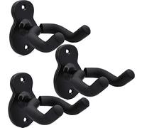 WOGOD Guitar Wall Mount Hangers 3 Pack, Guitar Style Wall Holders Hooks Stands for Acoustic Electric Bass Classical Ukulele Guitars