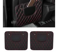 Wogomz 2 Pack Car Kick Mats, Backseat Protector Seat Covers for Kids Feet, Waterproof Leather Seat Back Protective Cover with Storage Bag, Universal Auto Interior Accessories (Red)