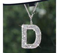 Wogomz Bling Letter Hanging Ornament for Car Rear View Mirror, Crystal Rhinestone Initial Letter Car Hanging Charm, Cute Lucky Diamond Auto Mirror Pendant Decoration for Women Girls (Letter D)
