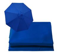 WOGTITYI 6.5ft 9ft 10ft Replacement Parasol Canopy, Garden Parasol Replacement Cloth, 6-Ribs/8-Ribs Fabric Canopy Cover, UV 30+ Protection Umbrella Replacement Cover(Thickness:Blue,Size:10ft-6 Arms)