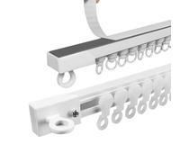 WOGTITYI Nano Curtain Track Self Adhesive Curtain Rails, 1m 1.2m 1.4m 1.5m 1.8m Ceiling or Wall Mounted Track System, Silence (Color : Wall, Size : 1.8m(5.9ft))