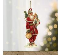 WoGuang Vintage French Style Santa Claus Acrylic Xmas Ornaments - Old Time Santa Claus Keepsake Welcome Winter Christmas Decorations 4in Housewarming Gift