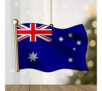 WoGuangis Australia Flag Country Flags Christmas Ornaments for Kids Australia Christmas Decorations World Traveler Acrylic Christmas Ornaments Keepsake Housewarming Gift
