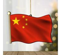 WoGuangis Country National Ornament China Novelty Acrylic Christmas Ornament China Flag Country Flags Christmas Tree Hanging Ornaments 4in Xmas Tree Decorations New Home