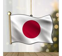 WoGuangis Japan Acrylic Christmas Ornaments Travel Souvenir Christmas Ornaments Japan Flag Country Flags Xmas Tree Decorations to Women Men