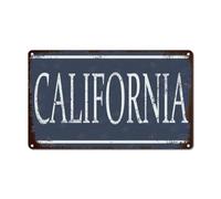 Woguangis Metal Sign California State Name American USA States Plaque California Funny Metal Sign Vintage Wall Decoration Plaque for Patio Yard Pool Garden Basement Porch 10x6in