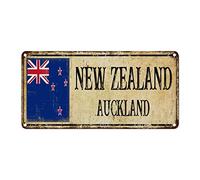 WoGuangis New Zealand Metal Sign Iron Painting City Aluminum Art Signs New Zealand Country Flag Souvenir Gift Wall Art Decor Metal Sign for Front Porch Garden Outdoor 12x6in