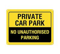 WoGuangis Private Car Park No Unauthorised Parking Wall Metal Sign Warning Sign Aluminum Porch Signs Caution Warning Beware Metal Plaque Sign for Floor Road Street High Way Gate 16x12in
