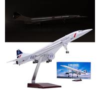 WOGYOZKA 1:125 Concorde Air France Concorde Passenger Aircraft Model 19.7” French Aviation Concorde Airplane Die-cast Metal Simulation Finished Product Collection Gift(Upgrade)