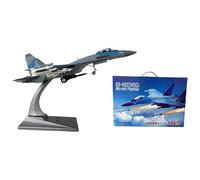 WOGYOZKA 1/72 SU-35 Fighter Model Diecast Planes Attack Military Aircraft Alloy With Stand Airplane Plane For Collecting And Gift(Natural)