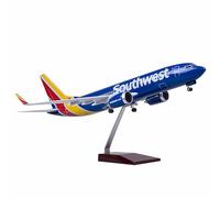 WOGYOZKA 1:80 Scale Large Model Airplane Southwest Airlines Boeing 737 Plane Models Diecast Airplanes Jet With Light For Collection Or Gift(Upgrade)