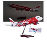 WOGYOZKA 18.5" 1:80 AirAsia A320neo Simulation Passenger Aircraft Model Civil Jet Airplane Plane Prototype Diecast With Wheels And Lights (Upgrade)