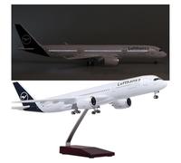 WOGYOZKA A350 Lufthansa Simulated Civil Aviation Aircraft Model 1/142 18.5 Inch Airplane Voice Control With Lights Aerospace Gift(Upgrade)