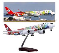 WOGYOZKA A350 Panda Sichuan Airlines Civil Aviation Aircraft Simulation Decoration 1/142 18.5 Inch Airplane Model Voice Control With Lights Aerospace Gift(Normal)