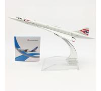WOGYOZKA Concorde Model Air France Passenger Aircraft French Aviation BA British Airways Airplane Die-cast Metal Simulation Finished Product Collection Gift(British Airways,1:400)