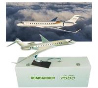 WOGYOZKA GLOBAL 7500 Business Jet 1:72 Scale 18.5-inch Air Taxi Bombardier Global 7500 Private Jet Model Large Long-range Business Jet Collection Hobby Gift Ornaments