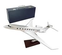 WOGYOZKA Gulfstream G650 Resin Model Private Jet 12.2” Aviation Airliner 1:100-Scale Model Jet Airplane With Stand Adult Collectibles And Decoration Business Aviation Airliner