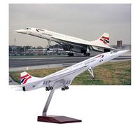 WOGYOZKA Supersonic Concorde British Airways 1:125 Scale Model Airplane - Premium Resin Aircraft Collectible With Adjustable Nose & Rolling Wheels Ideal For Aviation Displays Gifts(Normal)