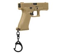 WOHEIHEI Pistol Shape Keychain, G-45 Gun Model Key Chain Bag Fidget Gadgets Pendant Ornament for Gift for Men Women Friends, Tan, Miniature