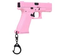 WOHEIHEI Pistol Shape Keychain, Gun Model Key Chain Bag Fidget Gadgets Pendant Ornament for Gift for Men Women Friends, Pink, Miniature