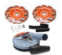 Wohenhao Dust Shroud for Angle Grinder 4.5-5 inch + 2 PCS Diamond Grinding Cup Wheel 5 inch + Replacement Brush, Universal Surface Grinding Shroud with Grinding Wheel Kit for Various Surfaces