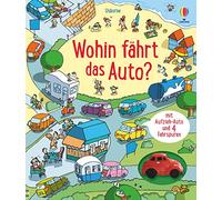 Wohin fährt das Auto?: mit Aufzieh-Auto und 4 Fahrspuren