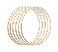 Wohlstand 6 Pcs Bamboo Hoops,Wooden Bamboo Dreamcatcher Rings Hoops 15cm Round Hoops Macrame Rings for DIY Macrame Ring Making Dreamcatchers Crafts Cot Mobile Christmas Decoration