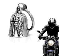 Wohlstand Bells for motorcycles, bell, motorcycle bell, guardian angel, guardian bell accessories or key ring for biker gifts, silver, L
